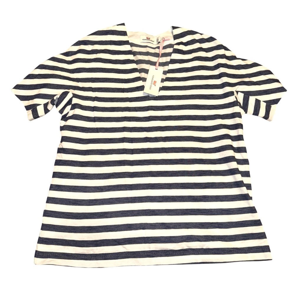 Vineyard Vines Striped Ponte Dolman Tee T‎ Shirt Top Marshmallow XS